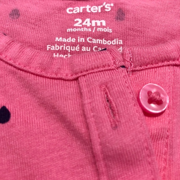 2 Carter’s Onesies With Ruffles Watermelon Pattern and Purple Gingham 24 Months - Picture 5 of 8